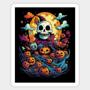 Halloween Anime Jester Skull Magnet